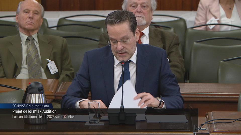 Présentation du Professeur Stéphane Paquin à la Commission des institutions